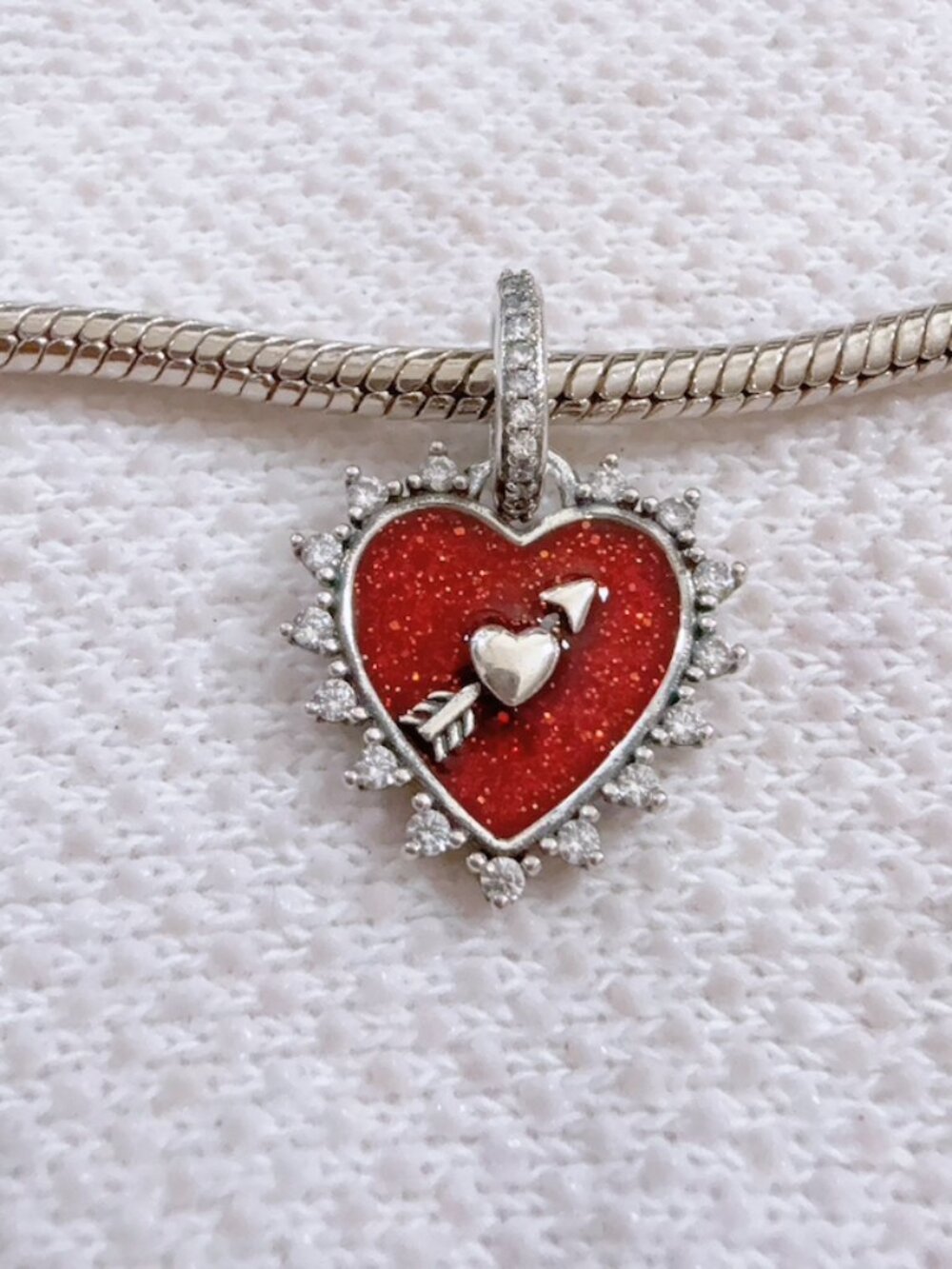Spinning Arrow Heart Charm Silver Charm For Pandora Bracelet Necklace